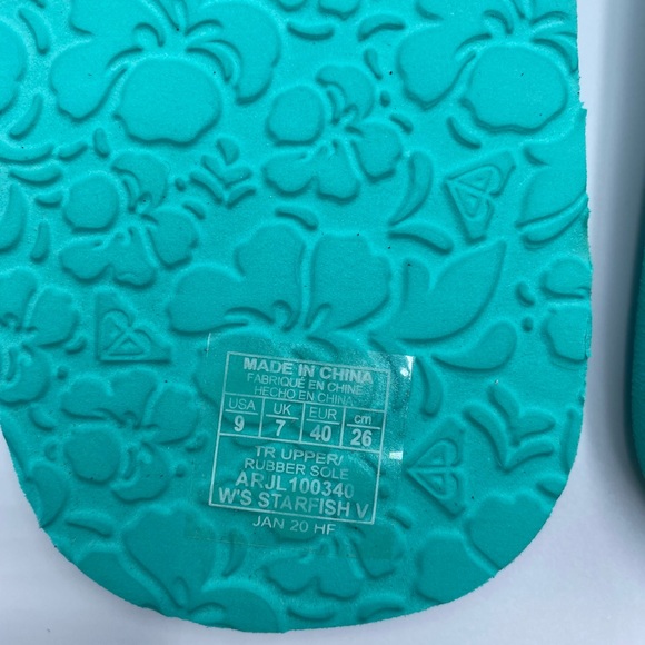 Roxy Flip Flops Womens Shoes Flats Size 9 Green - Picture 7 of 8